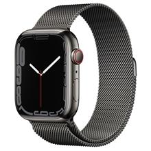 ساعت هوشمند اپل واچ سری 7 استیل خاکستری 45 میلیمتری با بند Graphite Milanese Loop 